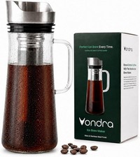 Cold Brew Coffee Maker, 32 oz Glass Pitcher with Lid, Iced Coffee Brewer &