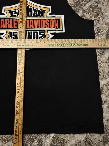 Vintage Y2K Cayman Islands Harley Davidson Tank Top Black Hanes Heavyweight XL - Picture 4 of 4