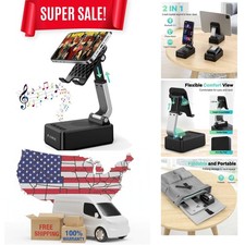 Portable Bluetooth Speaker Phone Stand - Loud Clear Sound, Adjustable Angle