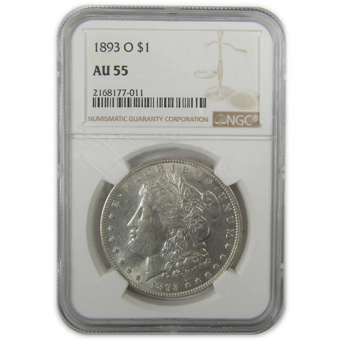 1893 O Morgan Dollar AU 55 NGC Silver $1 Coin SKU:I19670