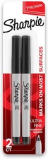 SHARPIE 37161PP Permanent Markers, Ultra Fine Point, Black, 2 Count