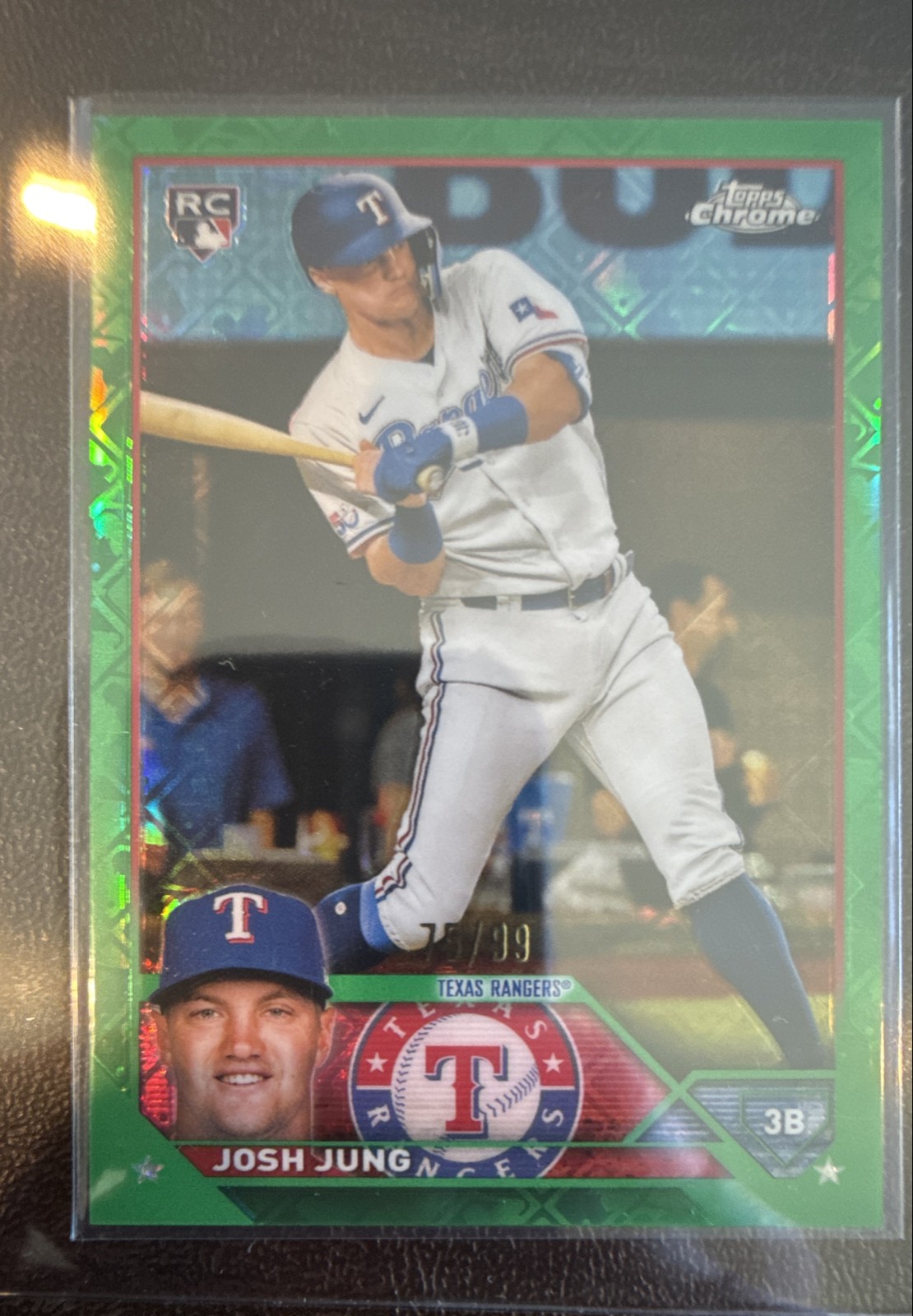 2023 Topps Chrome Logofractor Edition - Josh Jung #93 Green Refractor /99 (RC)