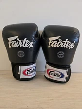 Fairtex BGV1 Muay Thai Boxing Gloves Blue Solid Colors Genuine Leather 12oz 