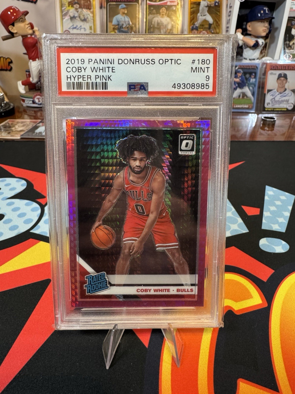 2019-20 Panini Donruss Optic Rated Rookie Coby White #180 Pink Hyper Prizm PSA 9