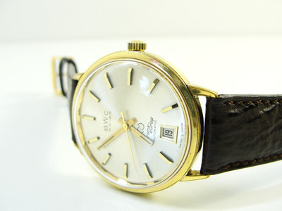 VINTAGE BWC SWISS TRANS EUROP AUTOMATIK ETA INCABLOC 35mm MIT HOLZKISTE