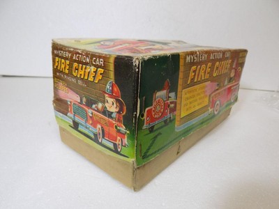 野村トーイ•新工社？ダブルネーム　電動　FIRE CHIEF CAR 動作品 Nomura Toys • Shinkosha? Double name electric FIRE CHIEF CAR