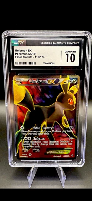 Pokemon 2016 Umbreon EX (Full Art) 119/124 Fates Collide Holo CGC Gem Mint 10