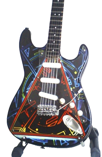 Guitare miniature Def Leppard Hysteria en bois de 25 cm pour collectionneur