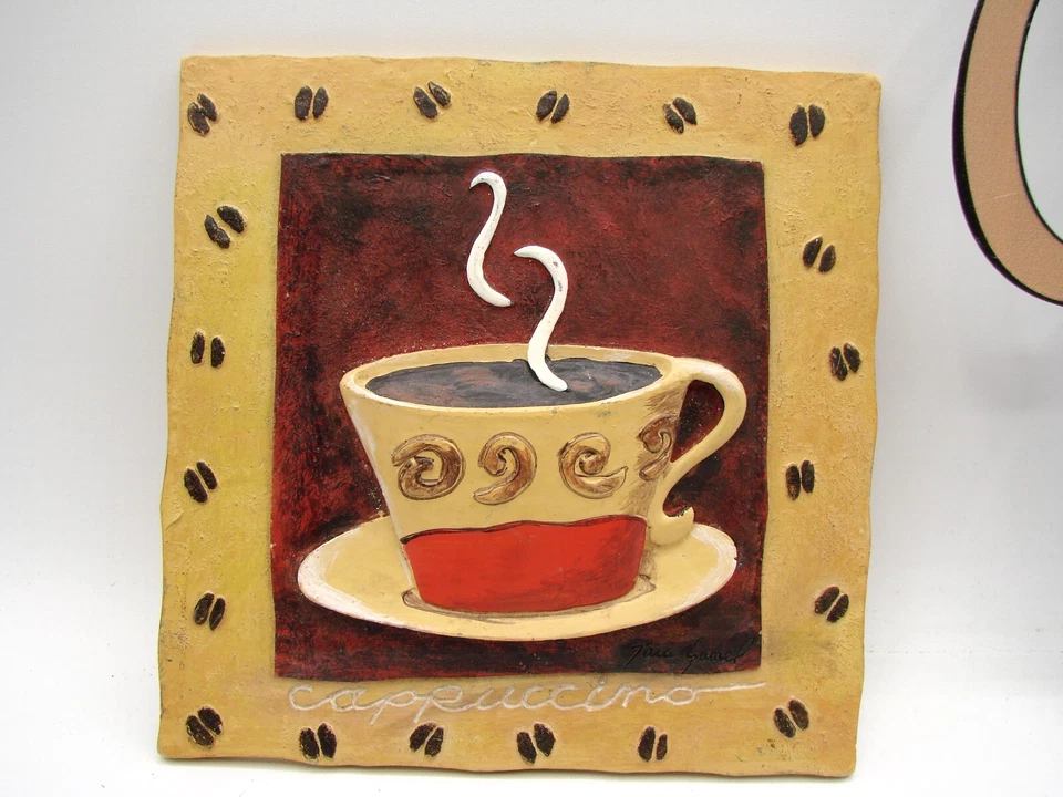 Lote 5 Tazas Café Bar Metal Pared Decoración Latte Mocha Java Taza Letrero Placa Cerámica Foto 3 de 4