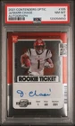 2021 PANINI CONTENDERS OPTIC AUTO #105 JA’MARR CHASE ROOKIE RC PSA 8