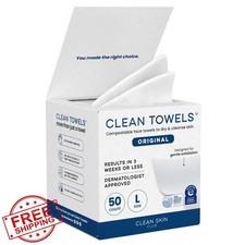 Clean Skin Club Clean Towels Large Disposable Face Wipes 50 Ct