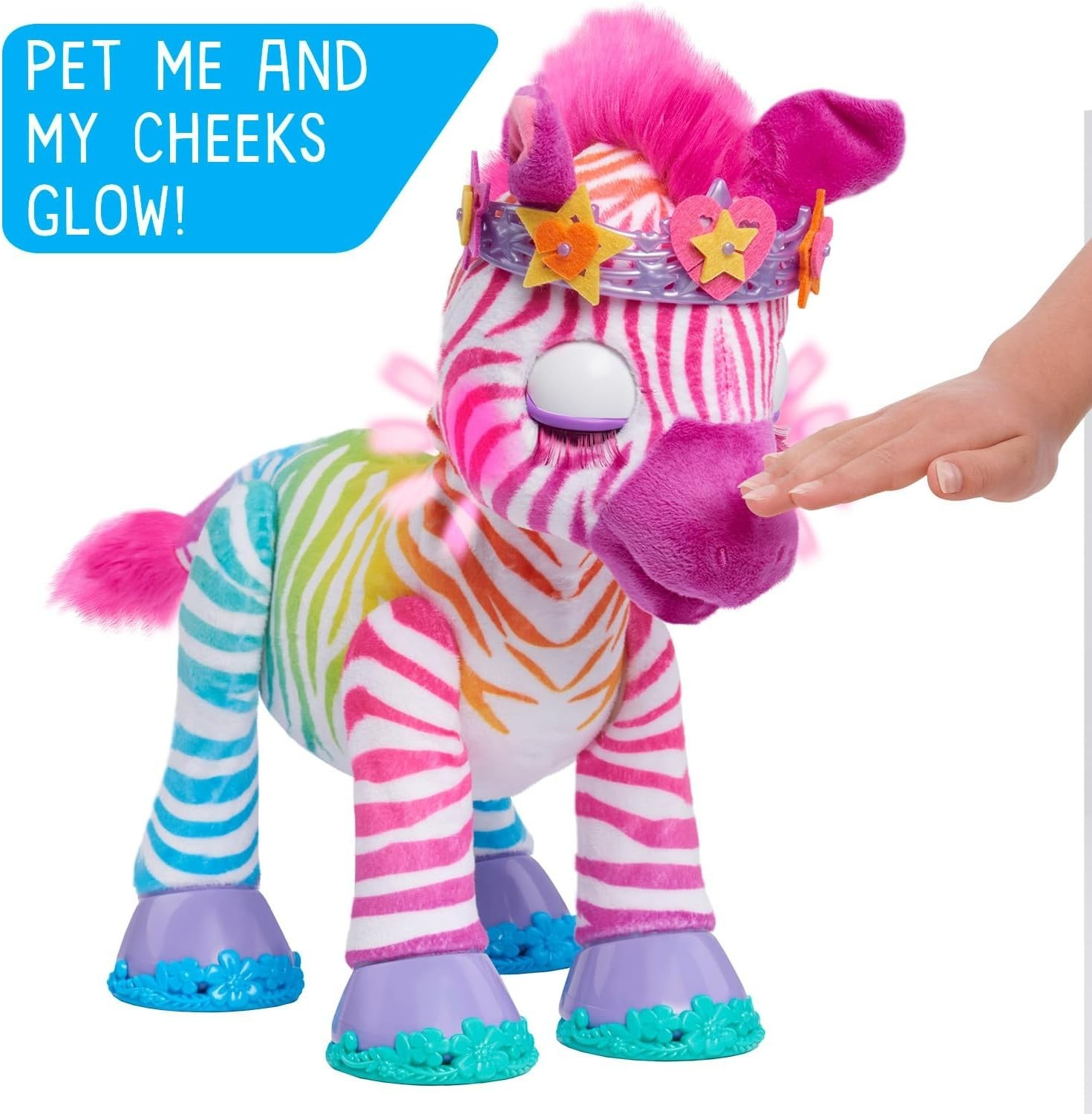 furReal Zenya Rainbow Zebra 14″ Interactive Plush + 22 Accessories New in Box