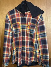 Burton Shirt Jacket Men’s XL Plaid Hooded Insulated Snap