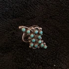 VINTAGE 925 STERLING SILVER/ TURQUOISE ZUNI SNAKE EYE CLUSTER RING - Sz. 5.5