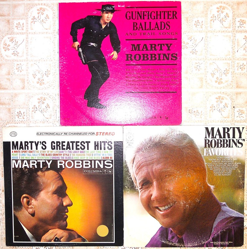 Marty Robbins, 3 Vinyl Record Lot, All LP, 2 US 1st Press, Gunfighter Ballads