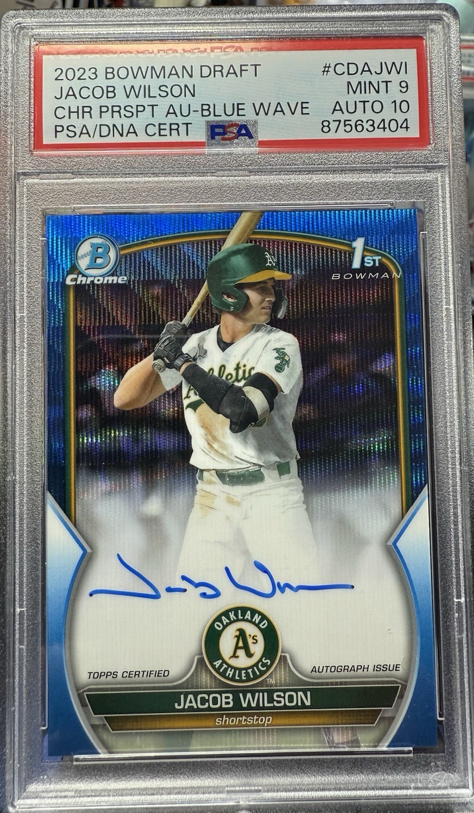 2023 Bowman Draft Chrome Auto Jacob Wilson #CDA-JWI Blue Wave Refractor /150 