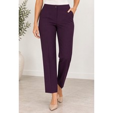 Cleo Womens Purple Straight Leg Dress Pants Stretch Work Trousers Size 14 NEW