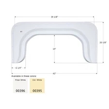 ICON 00396 43" x 20 1/8" Single Fender Skirt Polar White