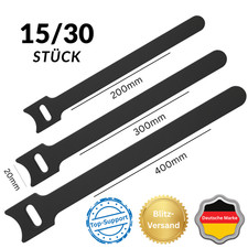 15 & 30 Klettkabelbinder Klett-Kabelbinder Klettband Klettverschluss 20 30 40 cm