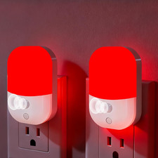 670Nm Red Light Night Light for Sleep Therapy - 2 Pack, Auto Dusk to Dawn Sensor