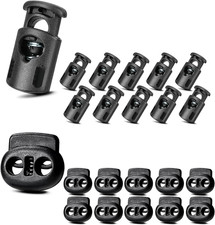 20PCS Cord Locks for Drawstrings   10 Single Hole and 10 Double Hole