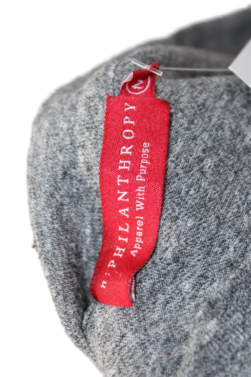 Philanthropy Womens Basic Gray Crew Neck Short Sl… - image 4