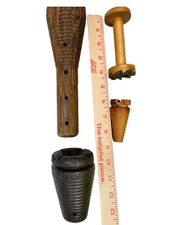 Lot of 4 Antique Vintage Wooden Spools 2.5” * Chipped to 8” VGC