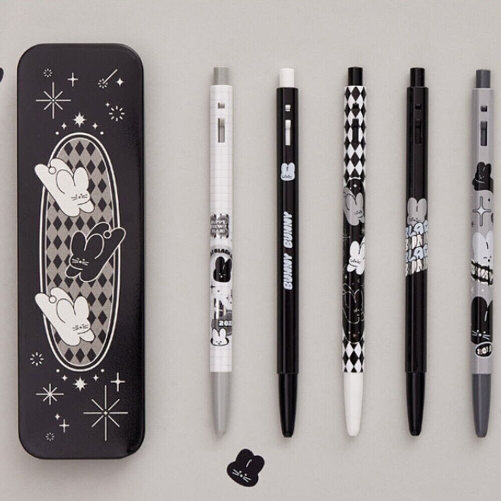 Monami 153 Black Bunny Edition Ballpoint pens Black Ink 0.5mm 0.7mm 1.0mm Set