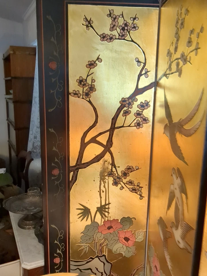 Antigua pantalla de 4 paneles apareció en el inspector de la serie PBS Lewis, "Heridas de entrada" Foto 3 de 4