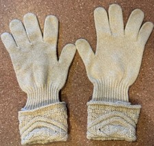 Beige Knit Winter Gloves Women  s