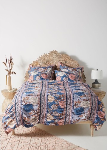 Neuer Anthropologie Majorelle Bettbezug Queen Size