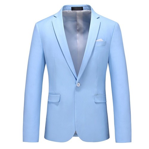 Men's Casual Blazer Jacket One Button Long sleeve Wedding Groom Slim Fit New L - Picture 27 of 27