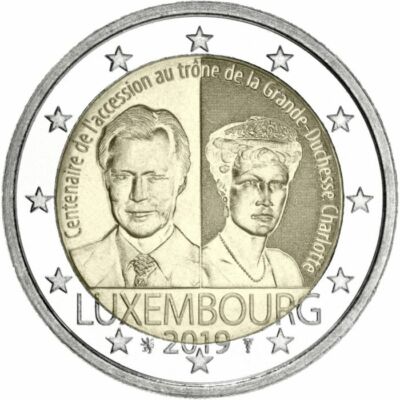 Grand Duchess Charlotte Unc 2 Euro Luxembourg 2019