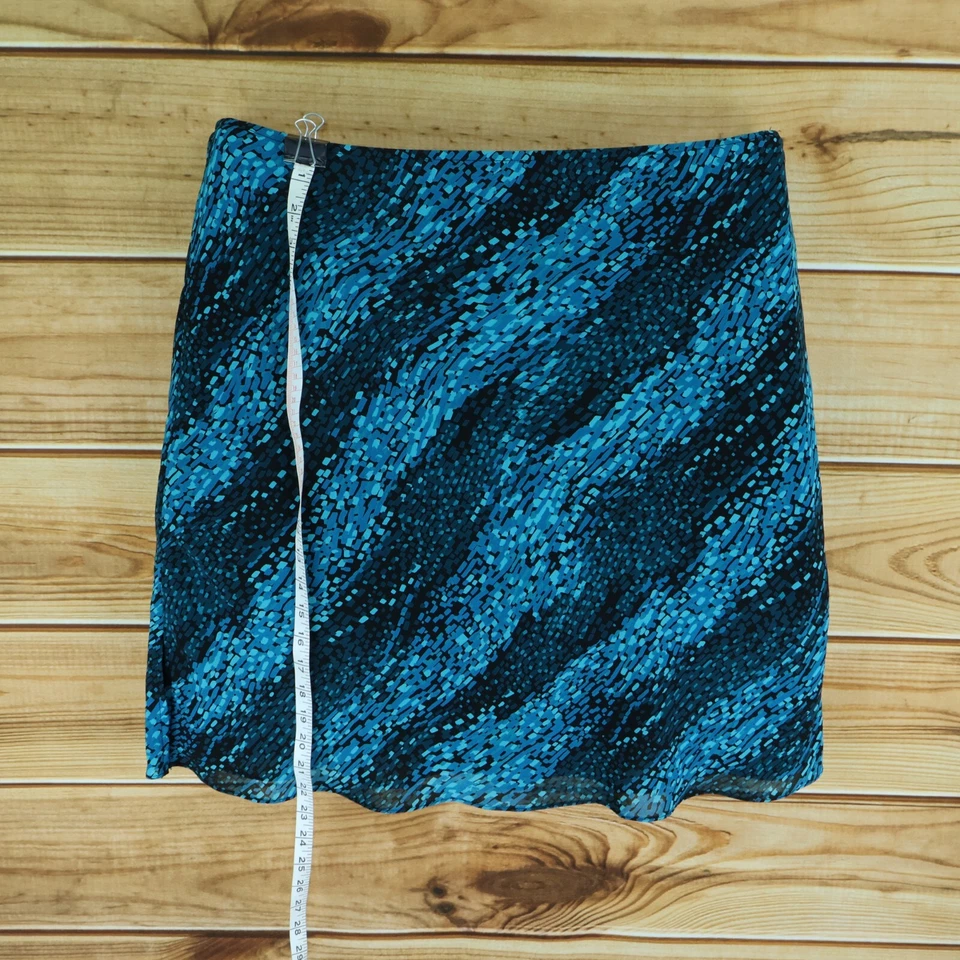 Falda New York & Company para mujer talla XL azul geométrica elástica cintura forrada pull-on Foto 3 de 4