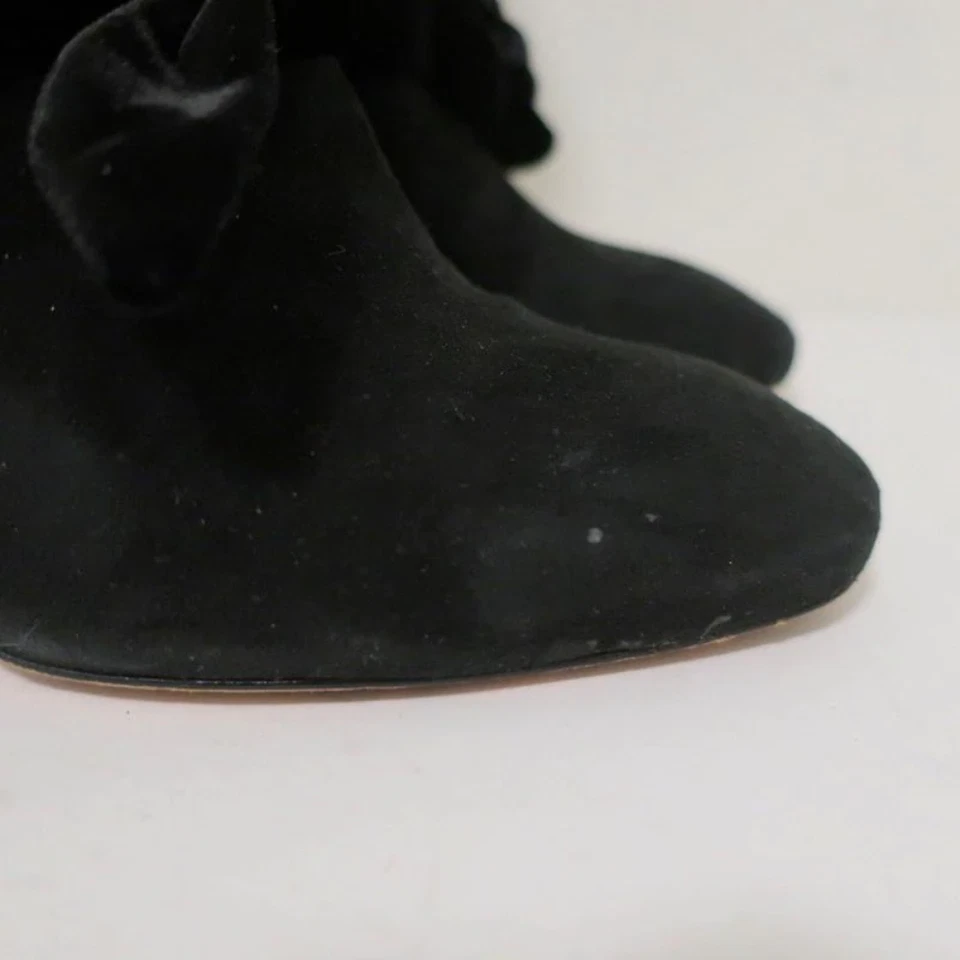 Alexandre Birman Lorraine Botines Gamuza Negra con Lazos de Terciopelo Talla 37.5 Foto 3 de 4