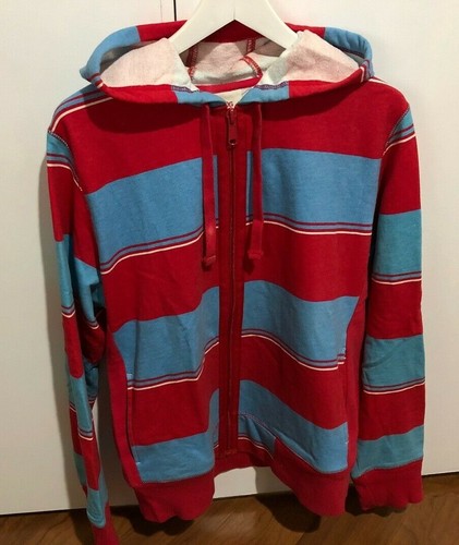 BDG Red Blue Hoodie Zip up US Men Size 