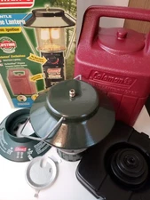Coleman Propane Lantern 5154B740G Two Mantle Elec. Ignition With Carry Case NIOB