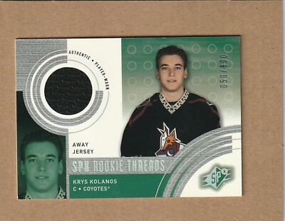2001-02 SPx Rookie Threads #151 Krys Kolanos (MEM, RC)