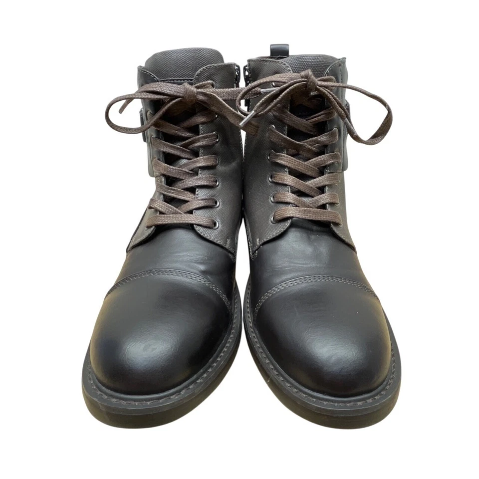 Botas de combate Guess para hombre negras y grises con cierre de cremallera y cordones talla 12M Foto 2 de 4
