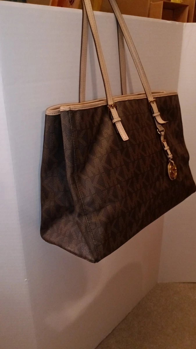 Michael kors jet clearance set shopping bag brown