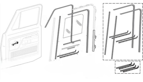 FORD 73-80 F100 DOOR RUBBER KIT DOOR RUB, 1/4 VENT RUB, BAILEY & WEATHER STRIPS - Picture 6 of 11