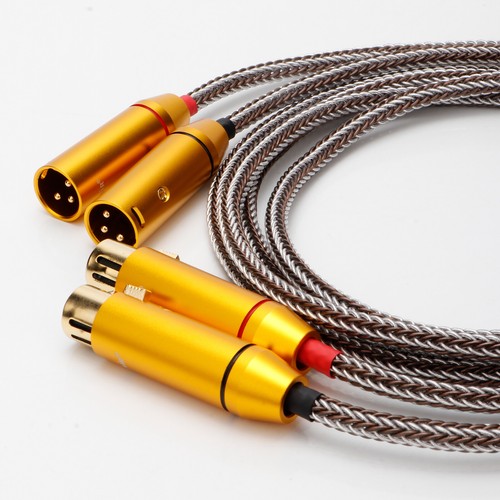 Pair OCC Copper Silver Plated Balanced XLR Cable Hi-Fi Audio Interconnect Wires - Picture 5 of 9
