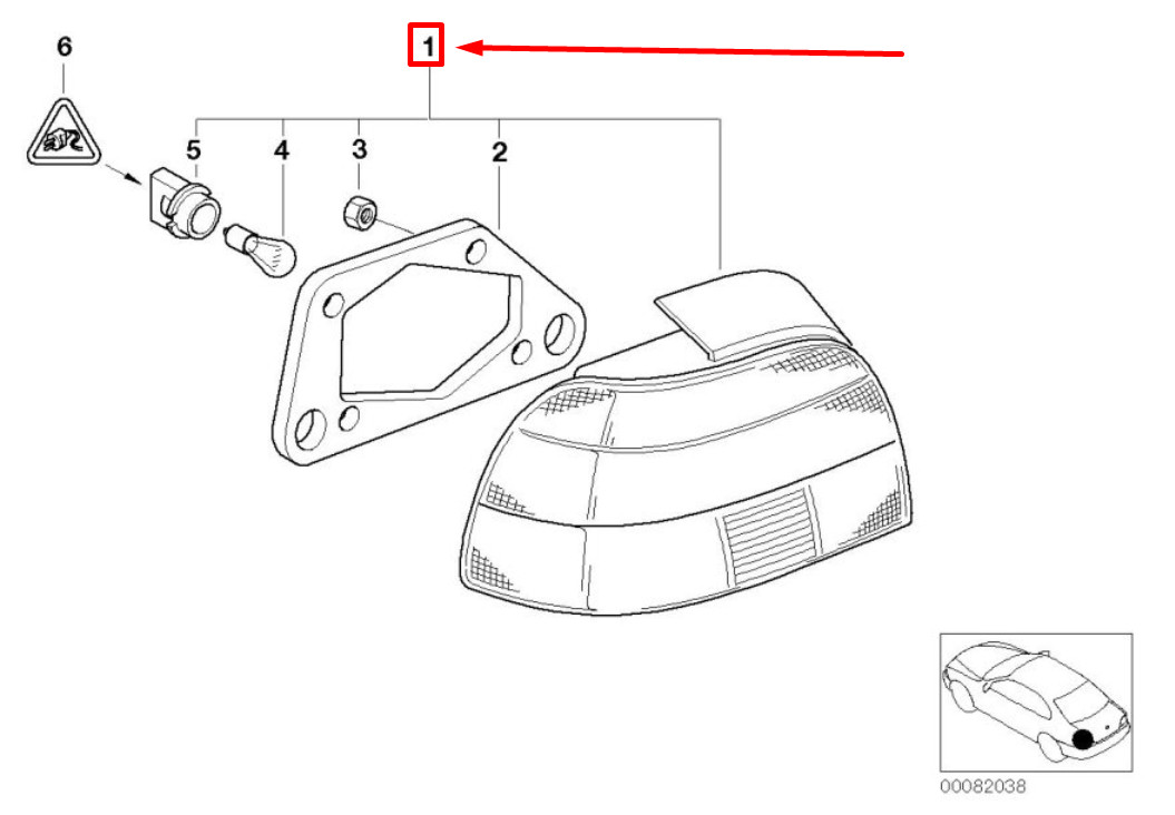 NEW BMW 5 E39 REAR RIGHT TAILLIGHT 63216902530 6902530 01-02 