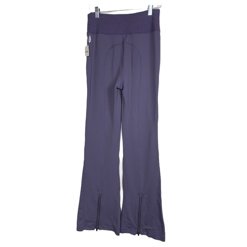 NWT FP Free People Movement S Purple cp6831 High Waist Flare Leg Zip Hem Pants - Picture 5 of 8