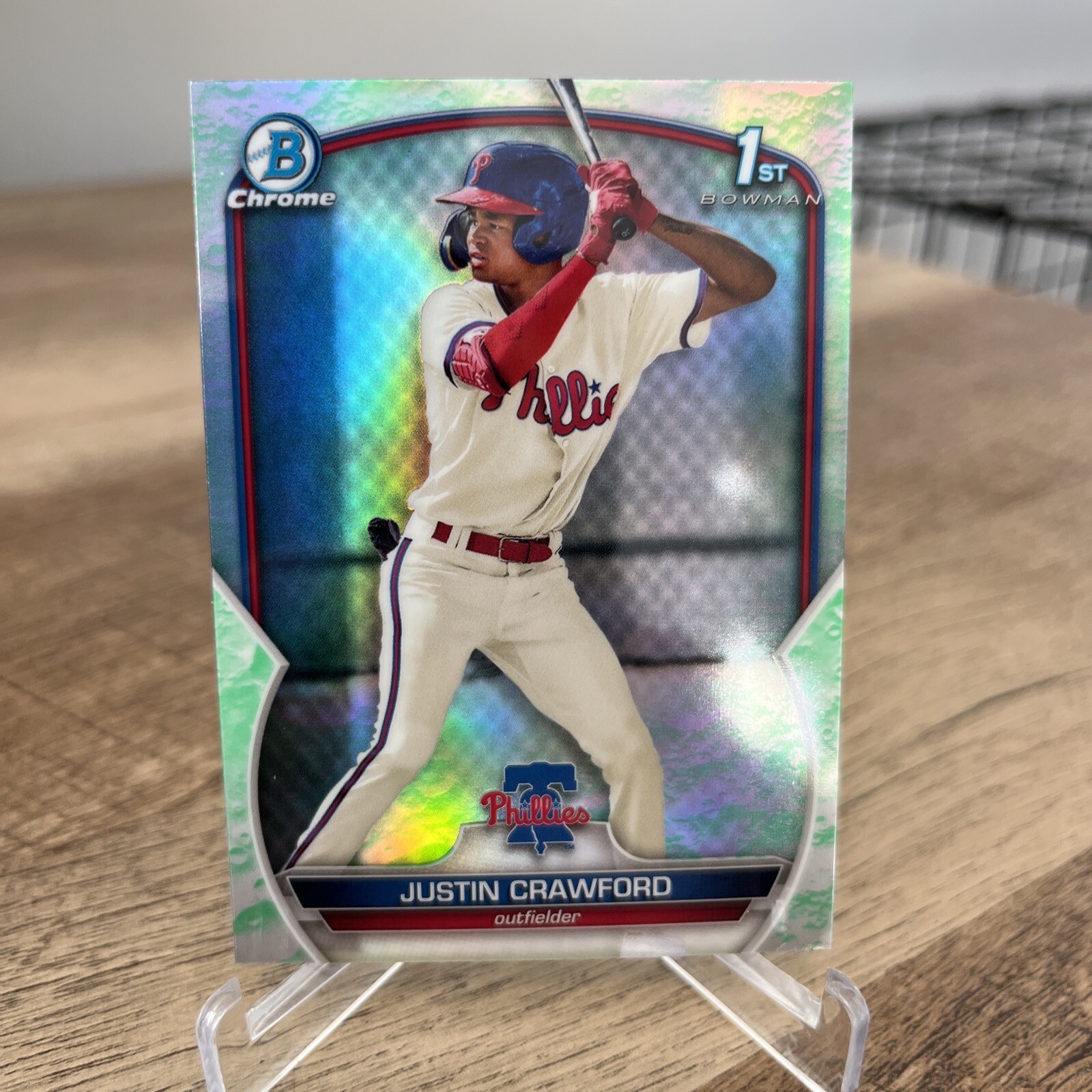 Justin Crawford 2023 Bowman Chrome #BCP-3 Lunar Glow Refractor 1st Prospect RC