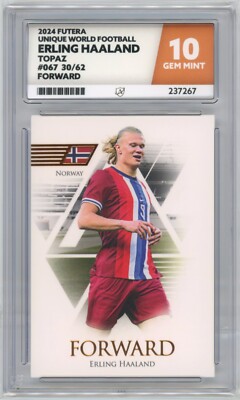 Erling Haaland #67 FORWARD TOPAZ /62 Futera Unique World Football 2024 - ACE 10