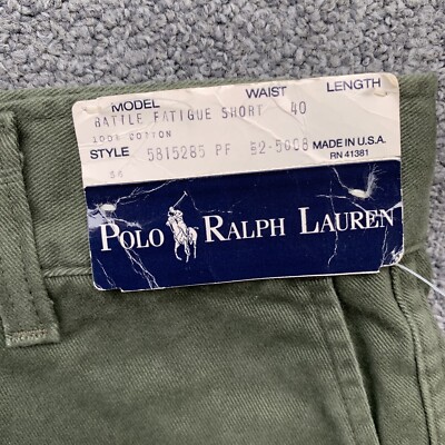 Vintage Polo Ralph Lauren Mens Battle Fatigue Cargo Shorts 40 