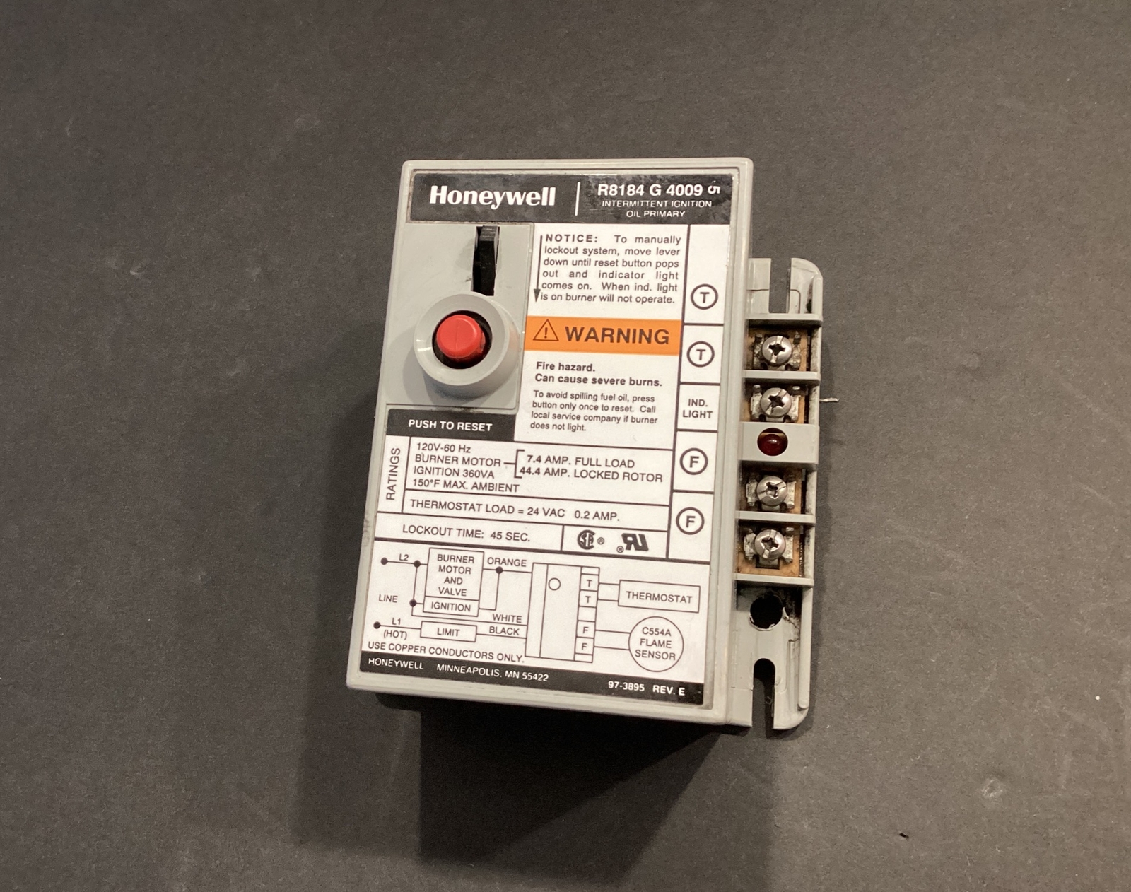 Resideo Honeywell R8184G4009 Protectorelay Oil Burner Control Works