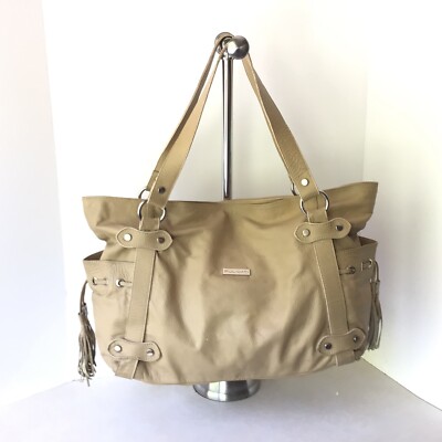 Pulicati Genuine Leather Tan XL Hobo Shoulder Bag Tote Made In