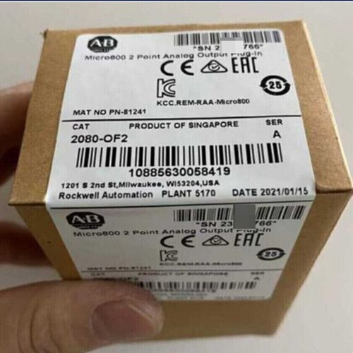 1PC 2080-OF2 New AB Micro800 2 Point Analog Output Plug-In Allen-Bradley 2080OF2 - Picture 2 of 4